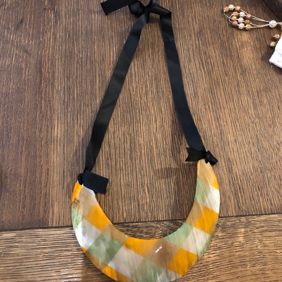 NWOT MARNI Mother Of Pearl Necklace with Ties